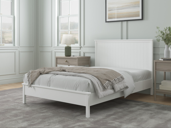 Snuggle Beds Charles Bed King Size White Wooden Bed