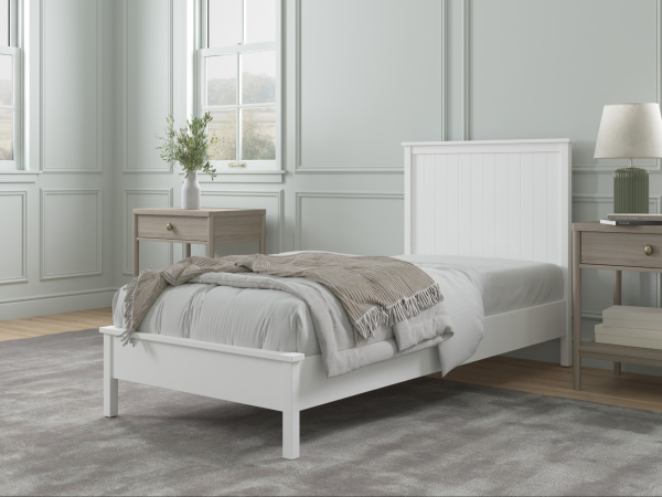 Snuggle Beds Charles Bed Single White Wooden Bed