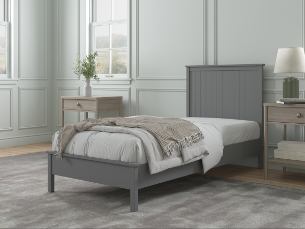 Snuggle Beds Charles Bed Single Grey Wooden Bed