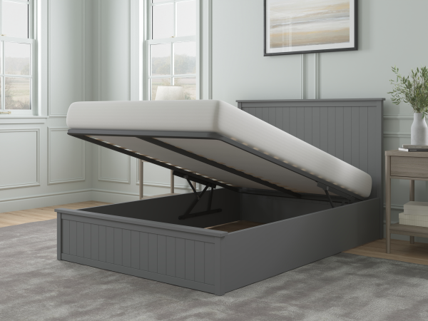 Snuggle Beds Charles Ottoman Bed Double Dark Grey Ottoman Bed