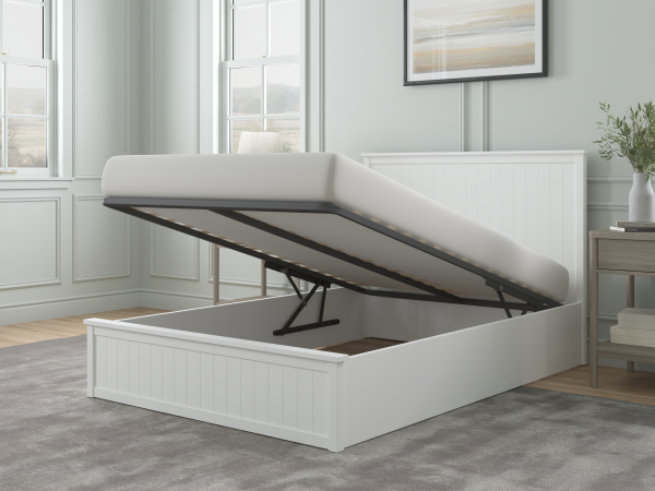 Snuggle Beds Charles Ottoman Bed Double White Ottoman Bed