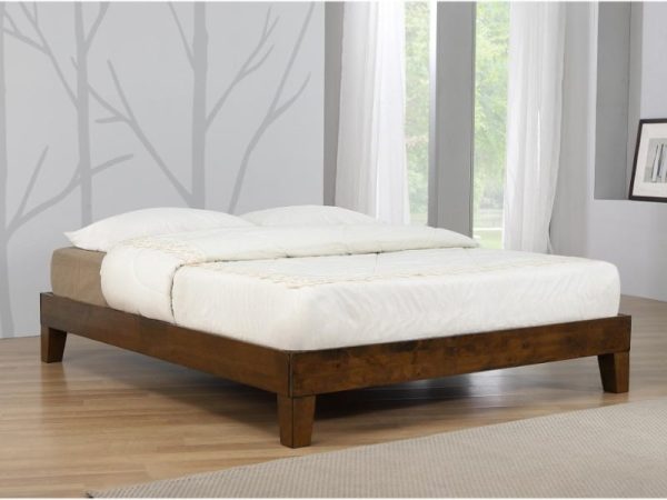 Heartlands Furniture Charlie Platform Bed Rustic Oak King Size Rustic Oak Wooden Bed