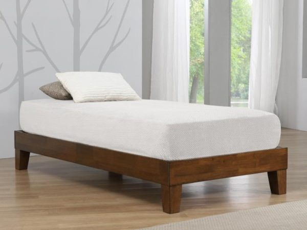 Heartlands Furniture Charlie Platform Bed Rustic Oak Single Rustic Oak Wooden Bed