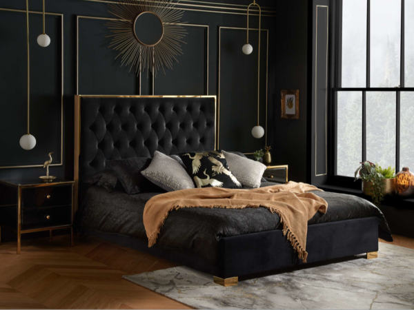 Birlea Chelsea King Size Black Fabric Bed