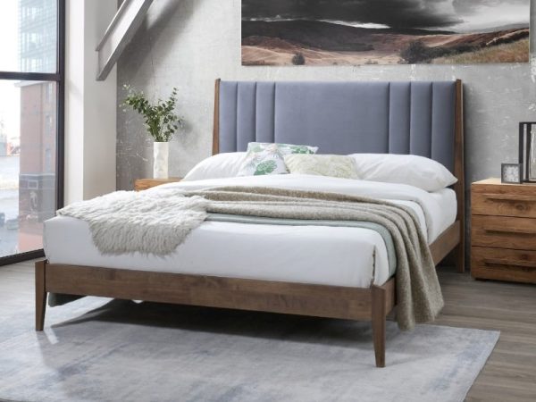 Time Living Cheslyn Double Dark Grey Wooden Bed