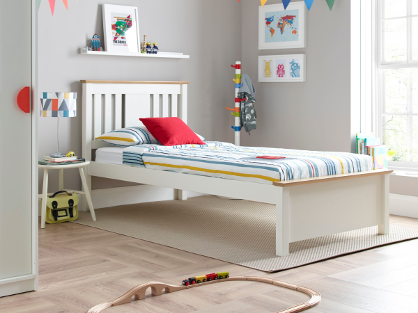 Bedmaster Chester Single White Wooden Bed