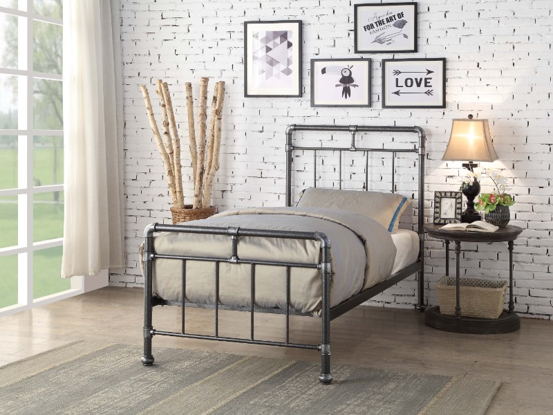 Flintshire Furniture Cilcain Single Black and Silver Metal Bed