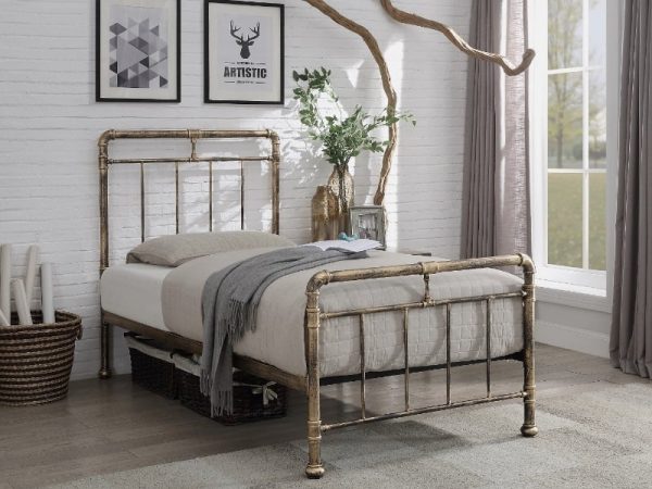 Flintshire Furniture Cilcain Single Antique Bronze Metal Bed