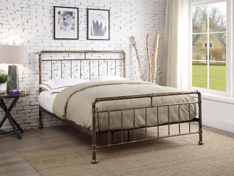 Flintshire Furniture Cilcain Double Antique Bronze Metal Bed