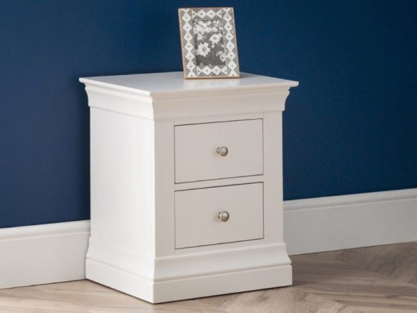 Julian Bowen Clermont 2 Drawer Bedside White Drawer Chest