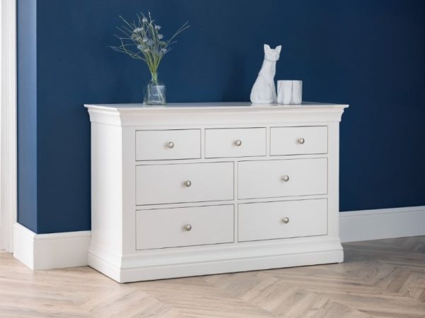 Julian Bowen Clermont 4 plus 3 Drawer Chest Light Grey Drawer Chest