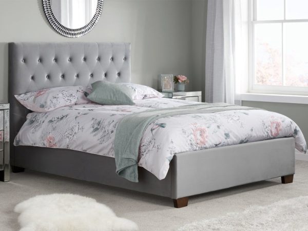 Birlea Cologne Bed King Size Grey Fabric Bed