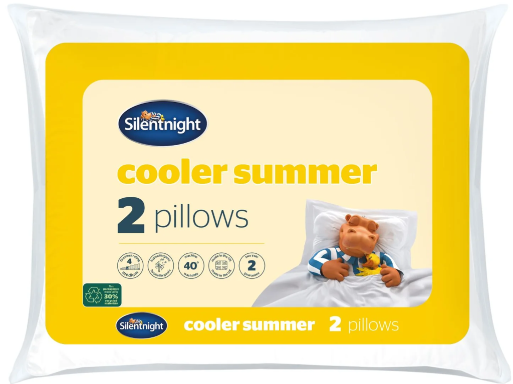 Silentnight Cooler Summer   2 Pack Fibre Filled Pillow