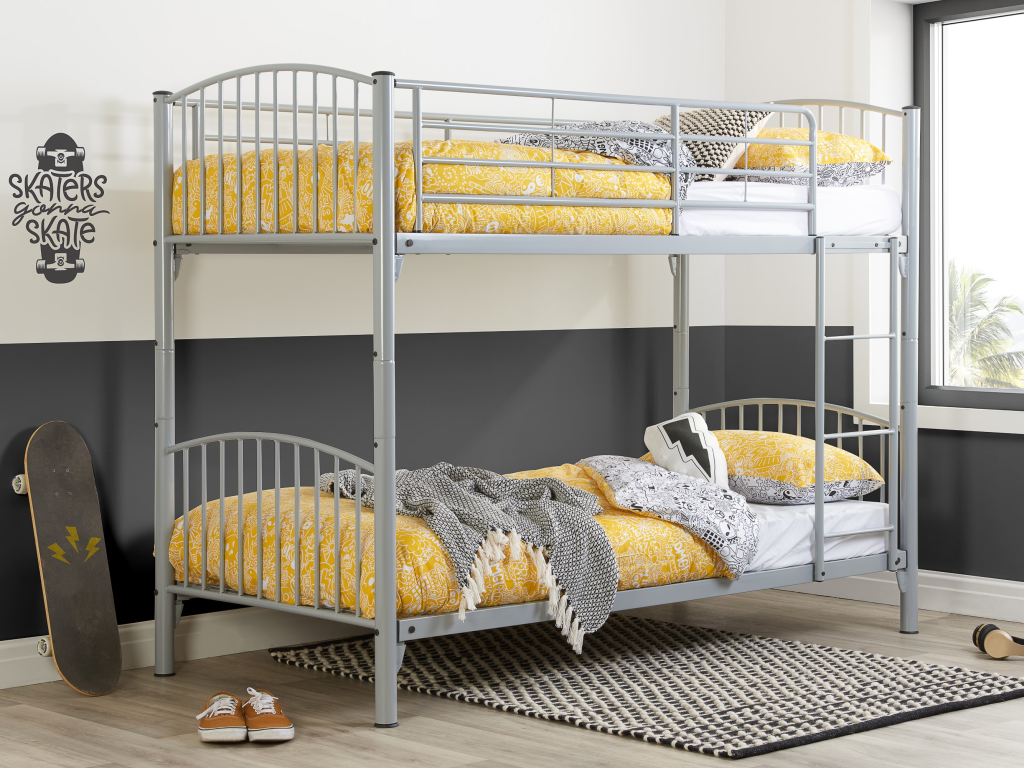 Birlea Corfu Bunk Single Silver Bunk Bed