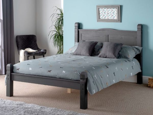 Snuggle Beds Corona Low End Double Corona Grey Wooden Bed