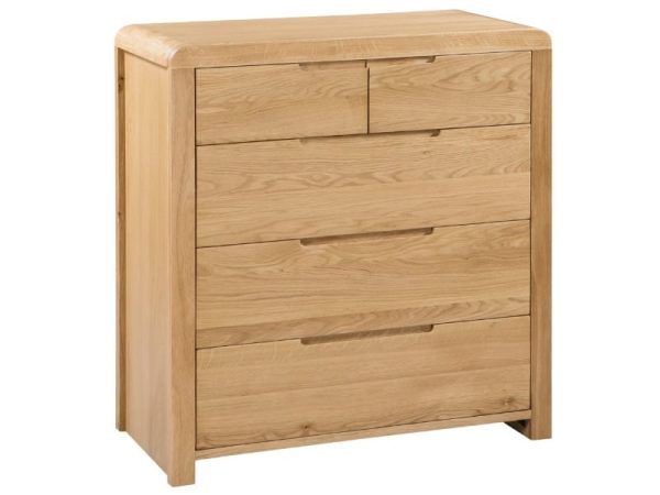 Julian Bowen Curve 3 + 2 Drawer Chest Oak Drawer Chest