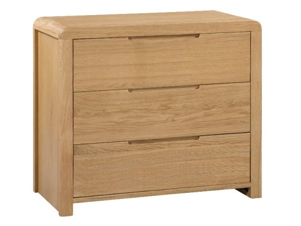 Julian Bowen Curve 3 Drawer Chest Oak Drawer Chest