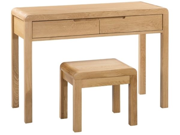 Julian Bowen Curve 2 Drawer Dressing Table Stool Oak Dressing Table