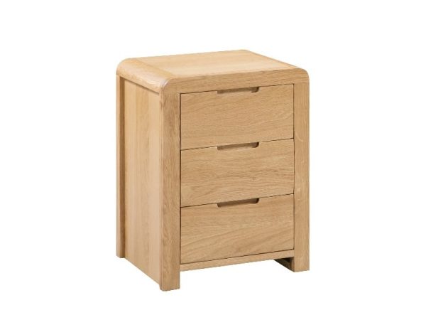 Julian Bowen Curve 3 Drawer Bedside Oak Bedside Chest