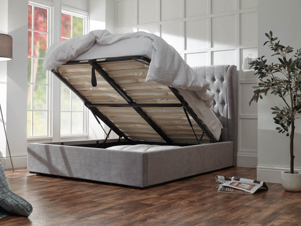 GFW Dakota Ottoman King Size Platinum Ottoman Bed