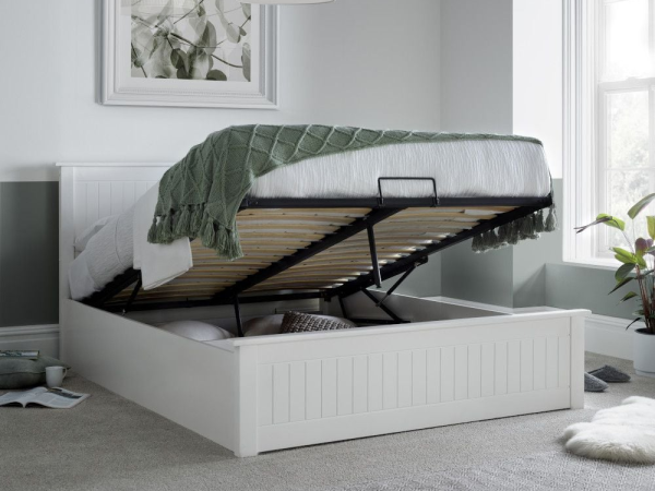 Bedmaster Dawson Double White Ottoman Bed