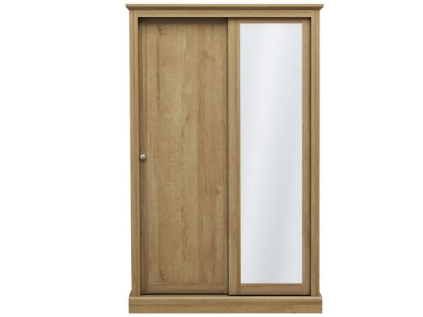 LPD Furniture Devon 2 Door Sliding Wardrobe Oak Wardrobe