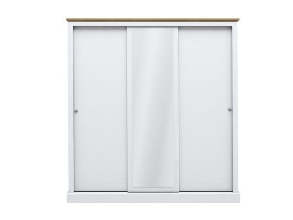 LPD Furniture Devon 3 Door Sliding Wardrobe White Wardrobe