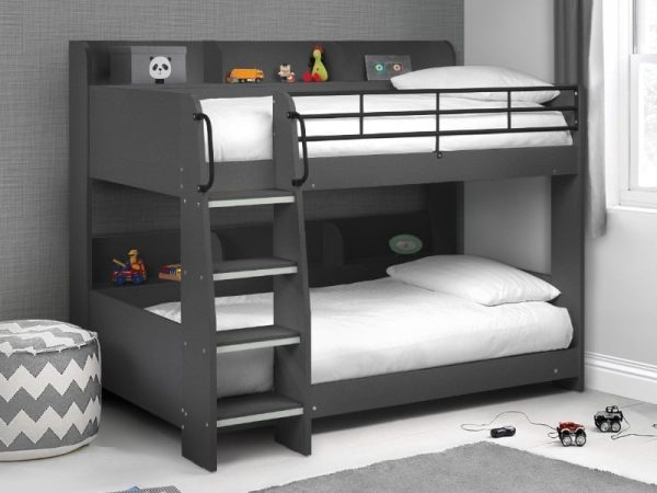 Julian Bowen Domino Bunk Bed Single Anthracite Bunk Bed