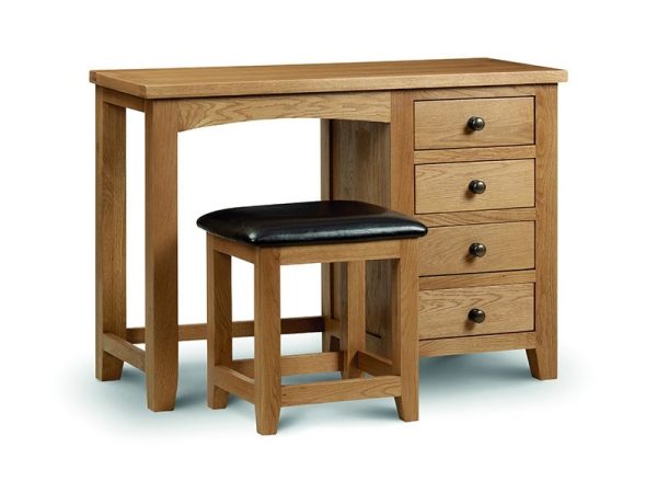 Julian Bowen Marlborough Single Pedestal Dressing Table Oak Dressing Table