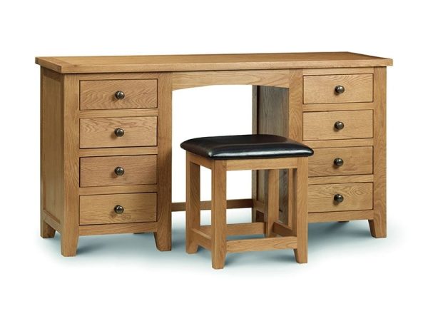 Julian Bowen Marlborough Twin Pedestal Dressing Table Oak Dressing Table