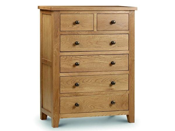 Julian Bowen Marlborough 4 Drawer Chest Oak Drawer Chest