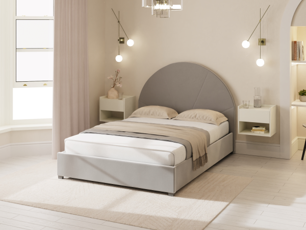 GFW Eldon Side Lift Double Grey Fabric Ottoman Bed