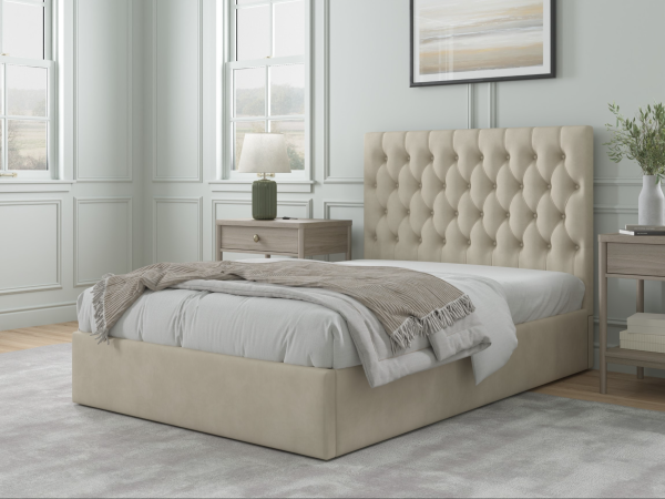 Snuggle Beds Elizabeth Double Ivory Ottoman Bed