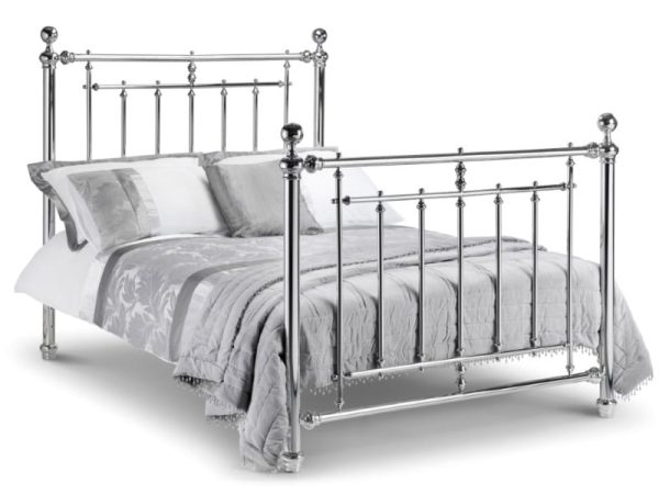 Julian Bowen Empress Chrome Bed Double Silver Metal Bed