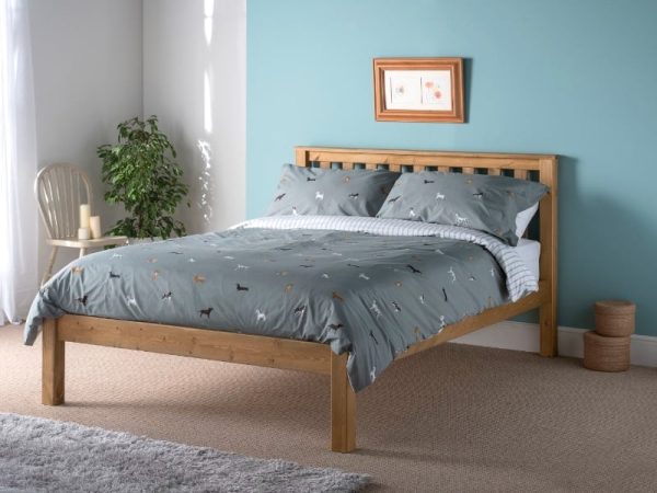 Shed Beds Epperstone Low Foot End King Size Light Oak Wooden Bed