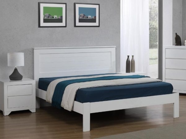 Heartlands Furniture Etna Wooden Bed King Size White Wooden Bed