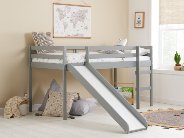 Birlea Frankie Midi Sleeper With Slide Single Grey Mid Sleeper