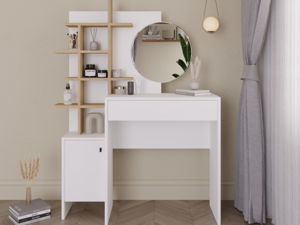 GFW Freyja Dressing Table Oak and White Dressing Table