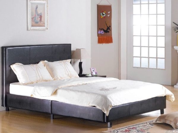 Heartlands Furniture Fusion Single Black Faux Leather Leather Bed