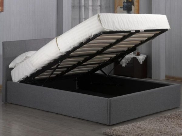 Heartlands Furniture Fusion Grey Fabric Ottoman Double Ottoman Bed