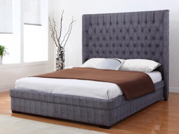 Heartlands Furniture Genesis Dark Grey Double Fabric Bed