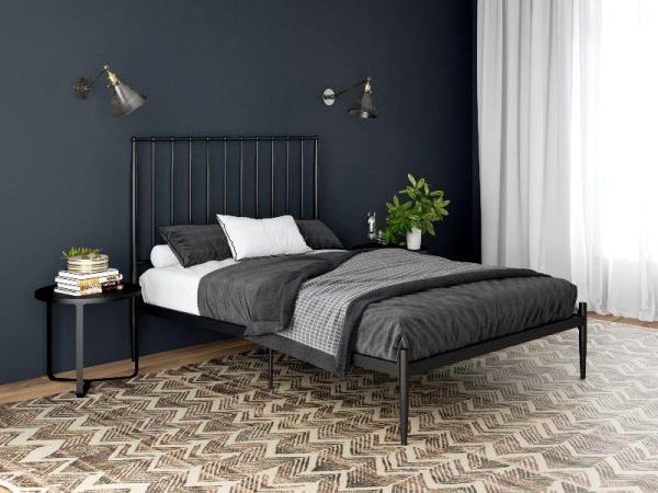 Dorel Giulia Modern Metal Bed Double Black Metal Bed