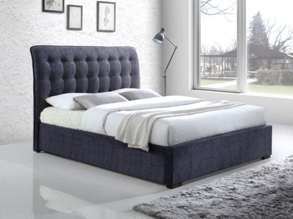 Time Living Hamilton King Size Dark Grey Fabric Bed