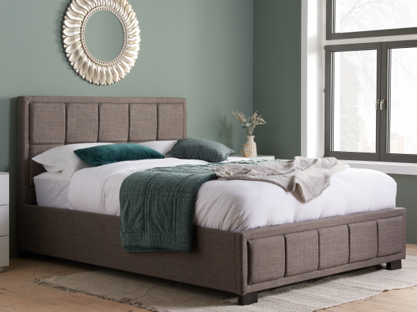 Birlea Hannover Fabric Grey Double Grey Fabric Bed