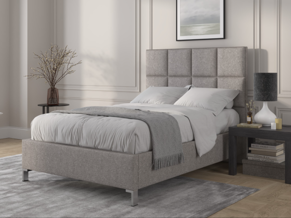 British Bed Company Harrison Super King Naples Grey Fabric Bed