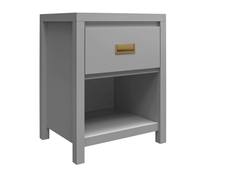 Little Seeds Haven 1DRW Nightstand Grey and Gold Grey Nursery Furniture