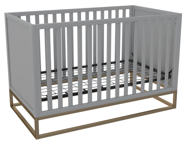 Little Seeds Haven 3in1 Crib Grey and Gold Cot Bed