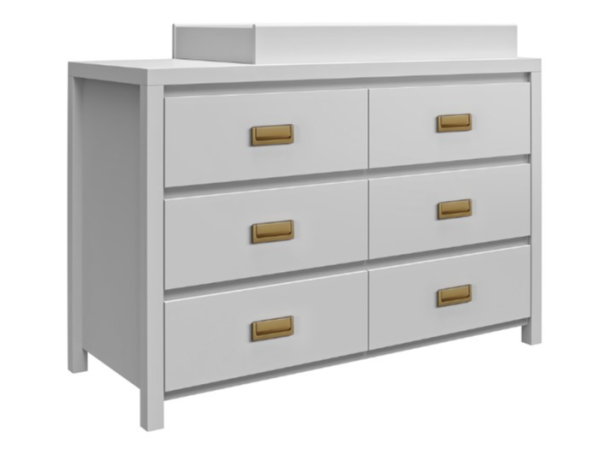 Little Seeds Haven 6DRW Dresser Grey and Gold with Topper Grey Changing Table