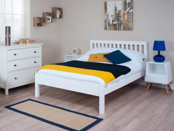 Silentnight Hayes White Double White Wooden Bed