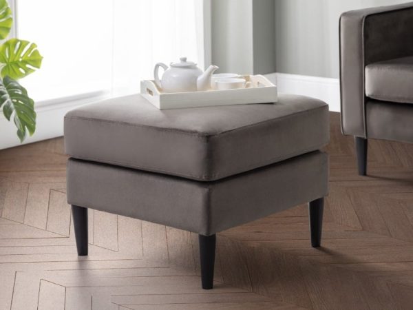 Julian Bowen Hayward Ottoman Grey Velvet Blanket Box